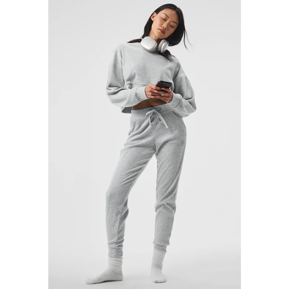 Alo Yoga Muse Hoodie and Sweatpant in Gray